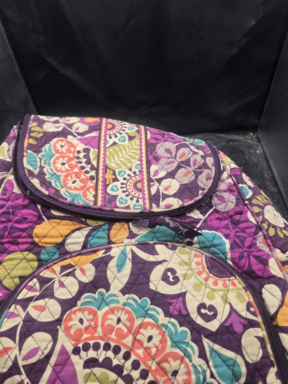 Vera Bradley Purple Quilted Floral Backpack